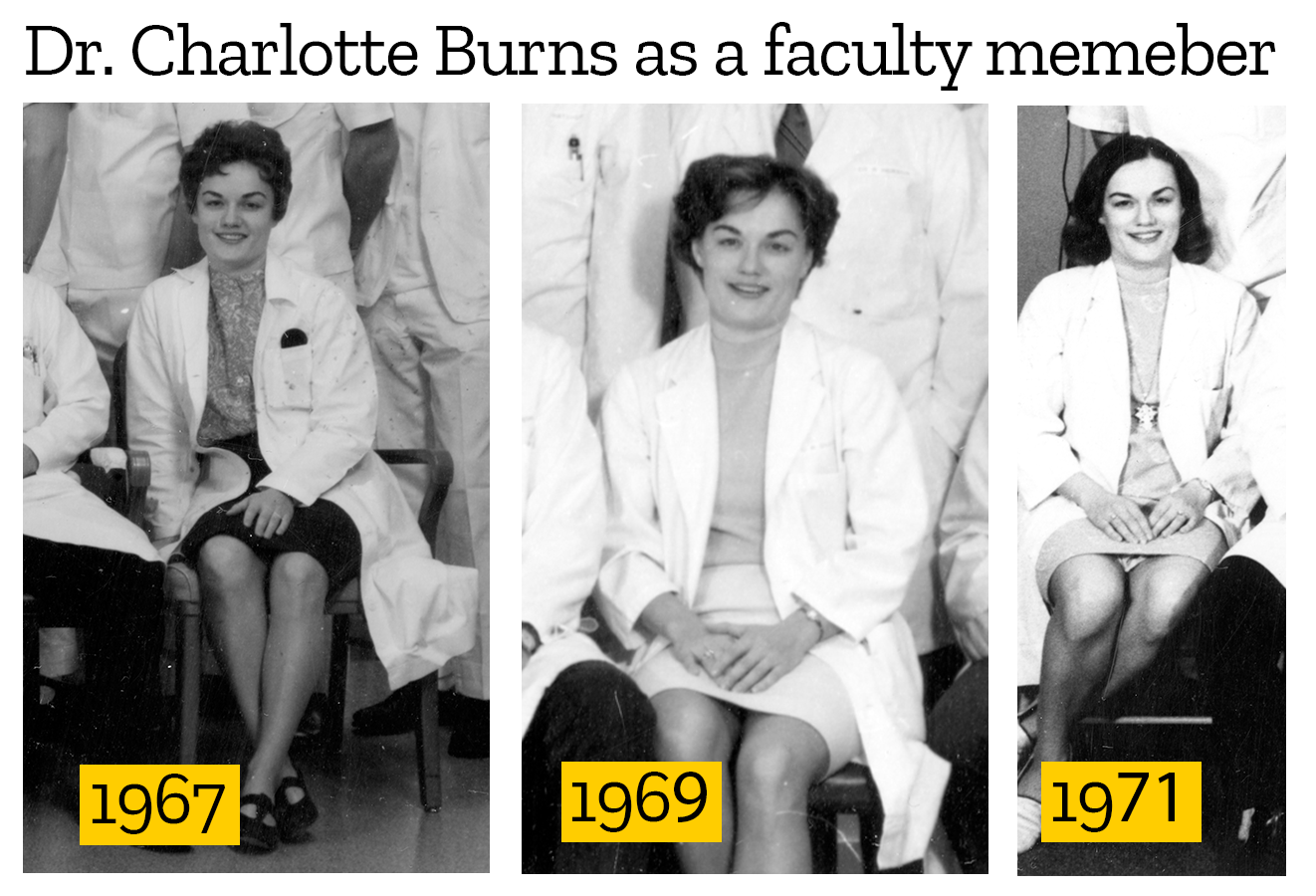Dr. Charlotte Burns as a faculty member 1967-71