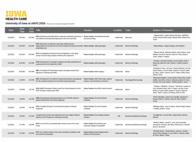 Screenshot of UI participation at ARVO