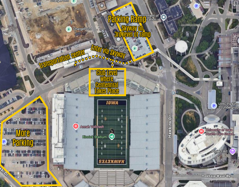 Map to Kinnick Banquet