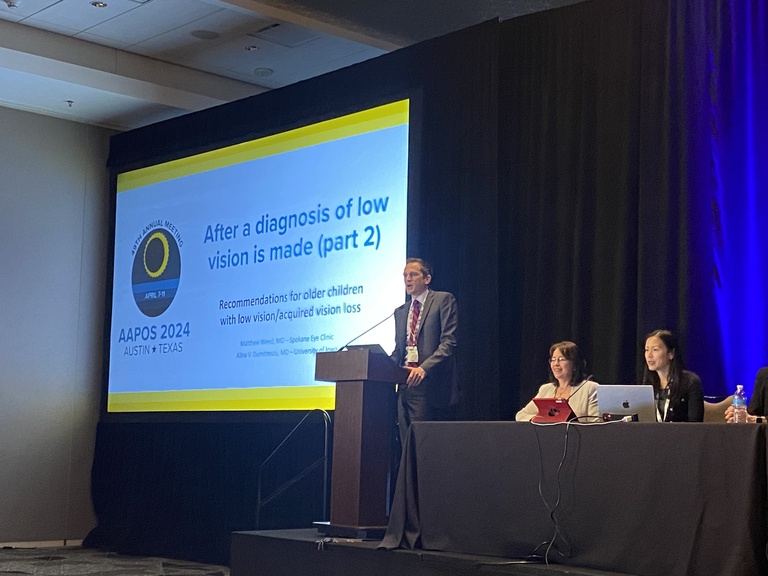 Weed presenting at AAPOS