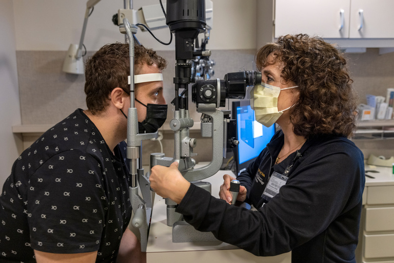 Dr. Christine Sindt with patient