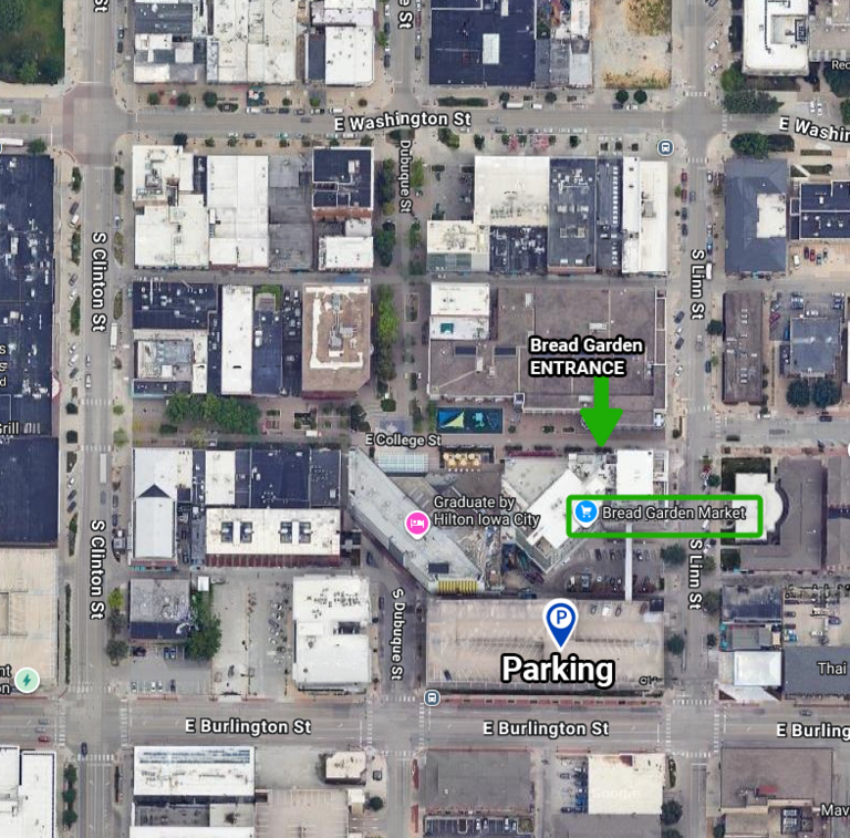 Map of downtown and Bread Garden