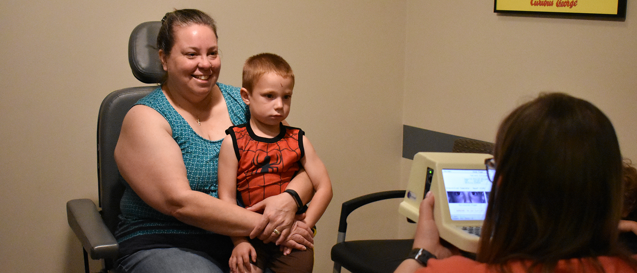 child being screened in ophthalmology